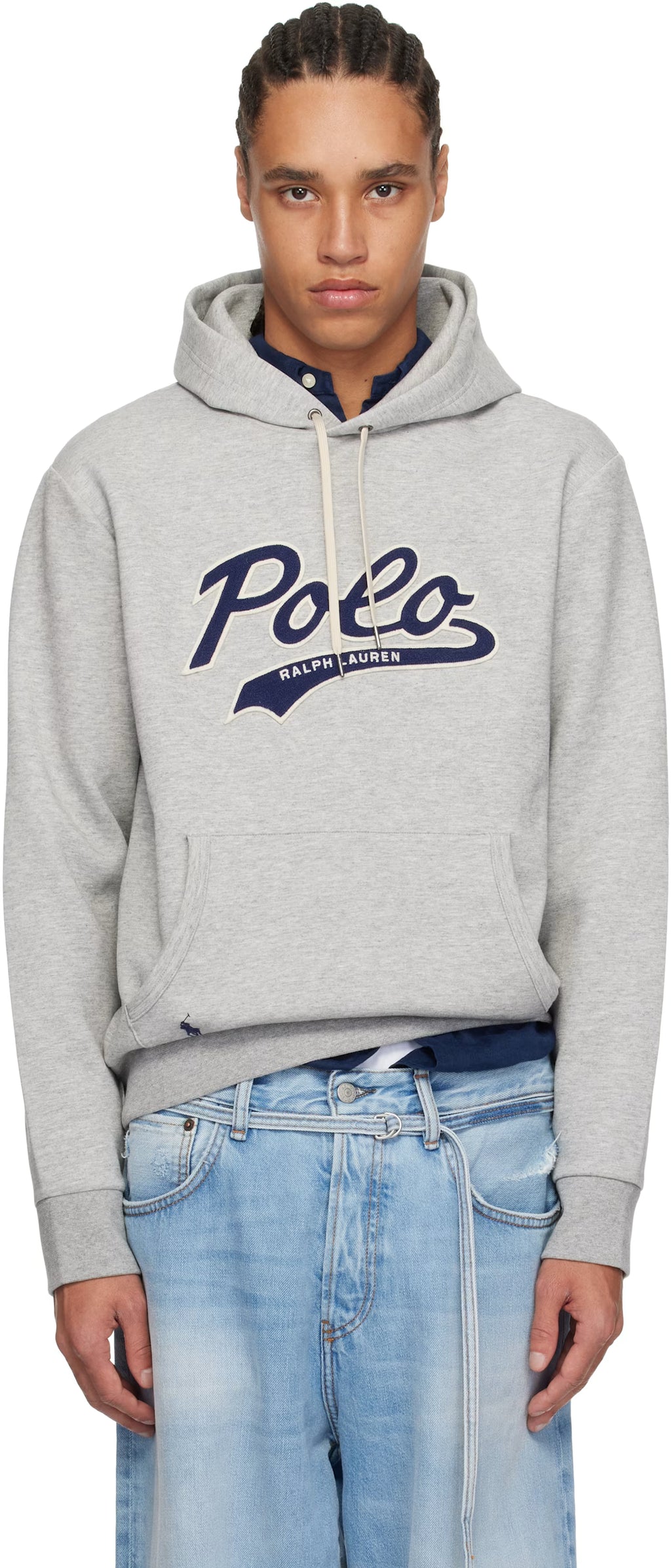 Polo Ralph Lauren Gray Logo Double-Knit Hoodie