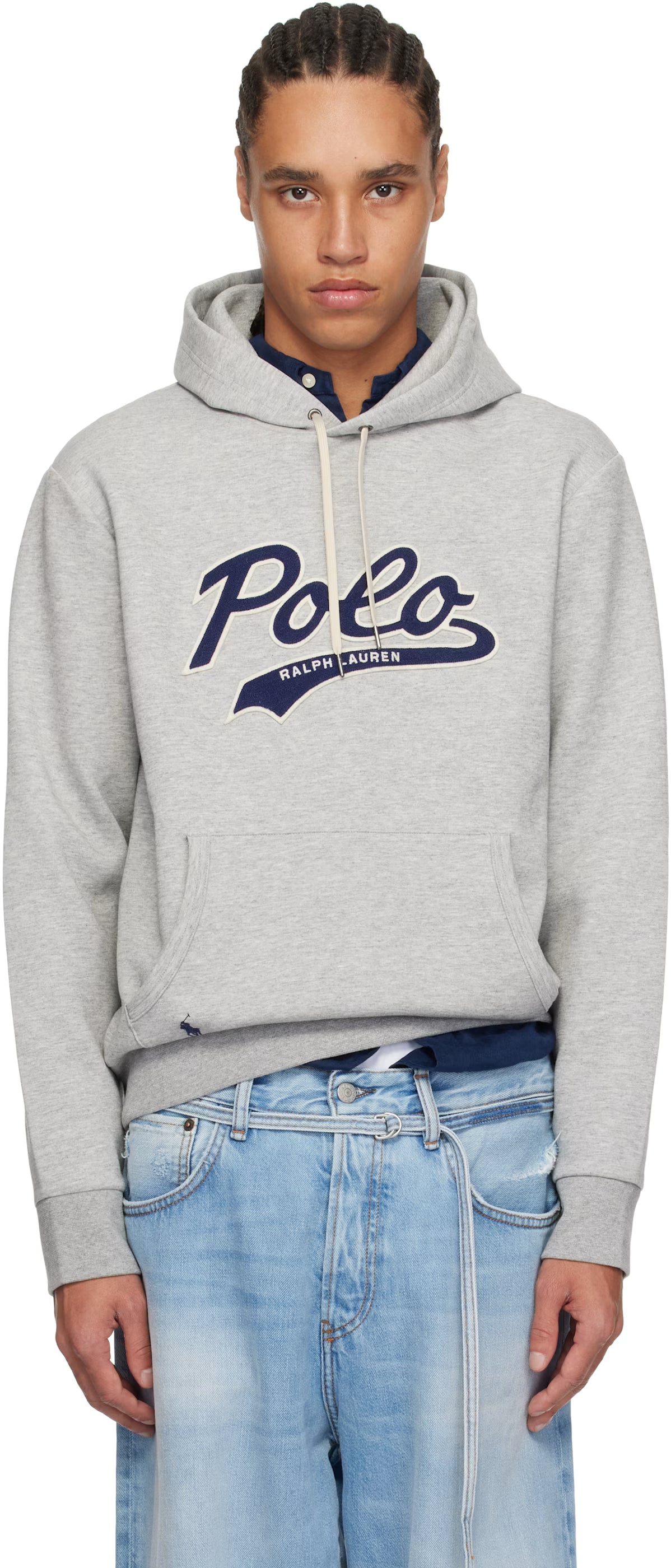 Polo Ralph Lauren Gray Logo Double-Knit Hoodie