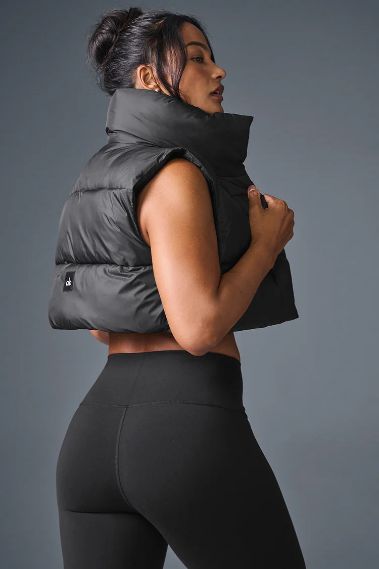 Cropped Gold Rush Puffer Vest