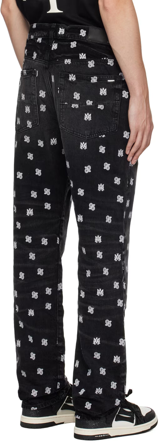 Black Embroidered Jeans