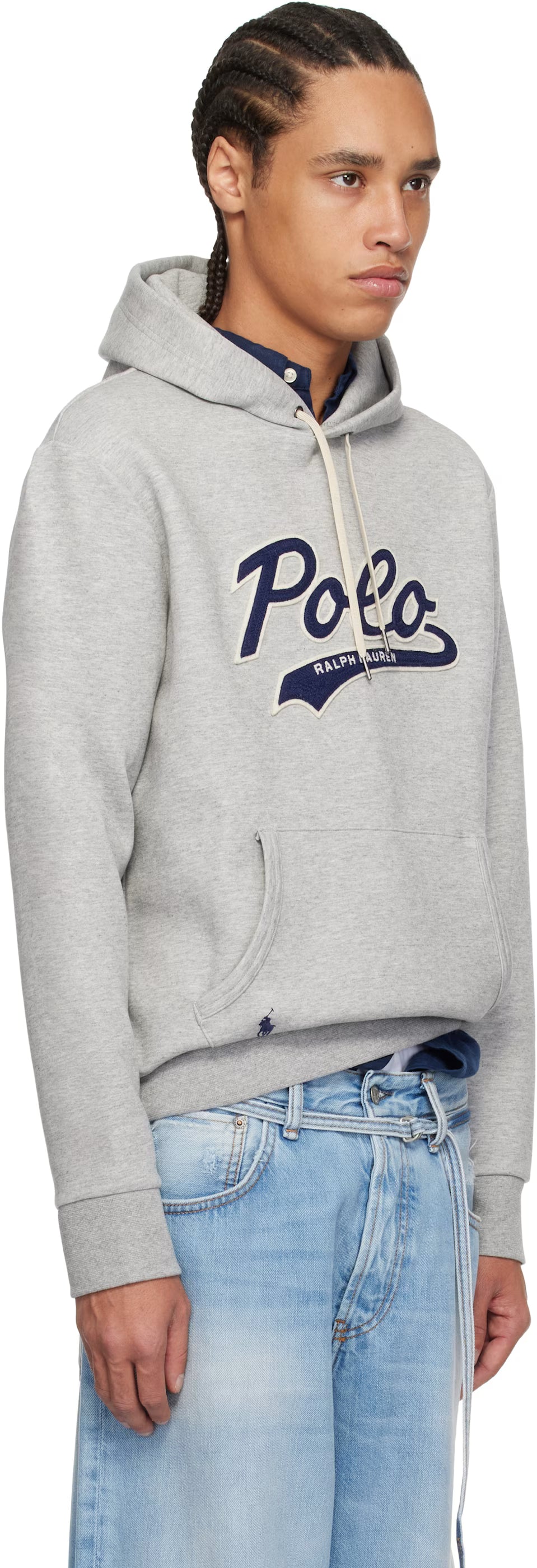 Polo Ralph Lauren Gray Logo Double-Knit Hoodie