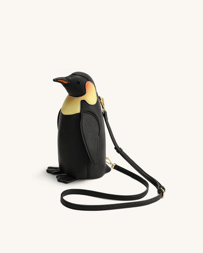 Pia Penguin Crossbody Bag - Black