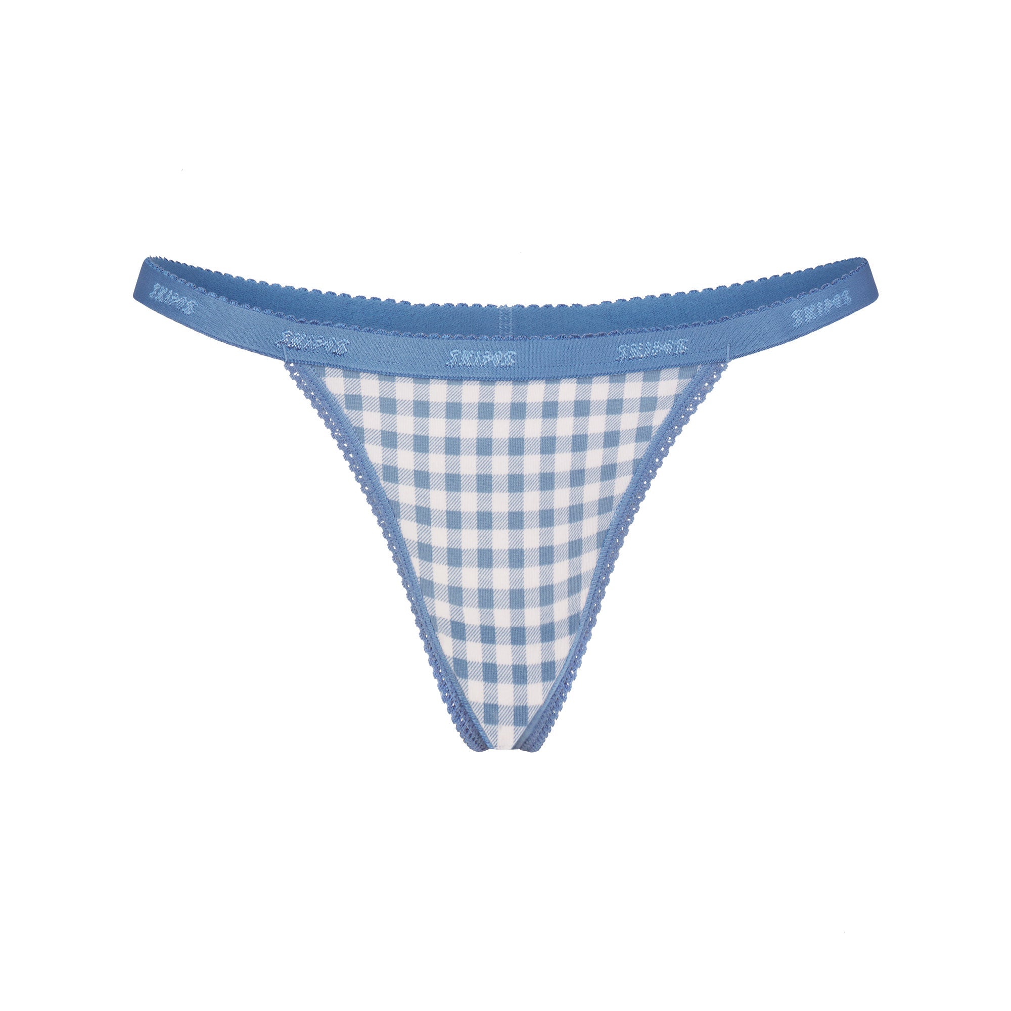 Lightweight Cotton Logo Picot Thong