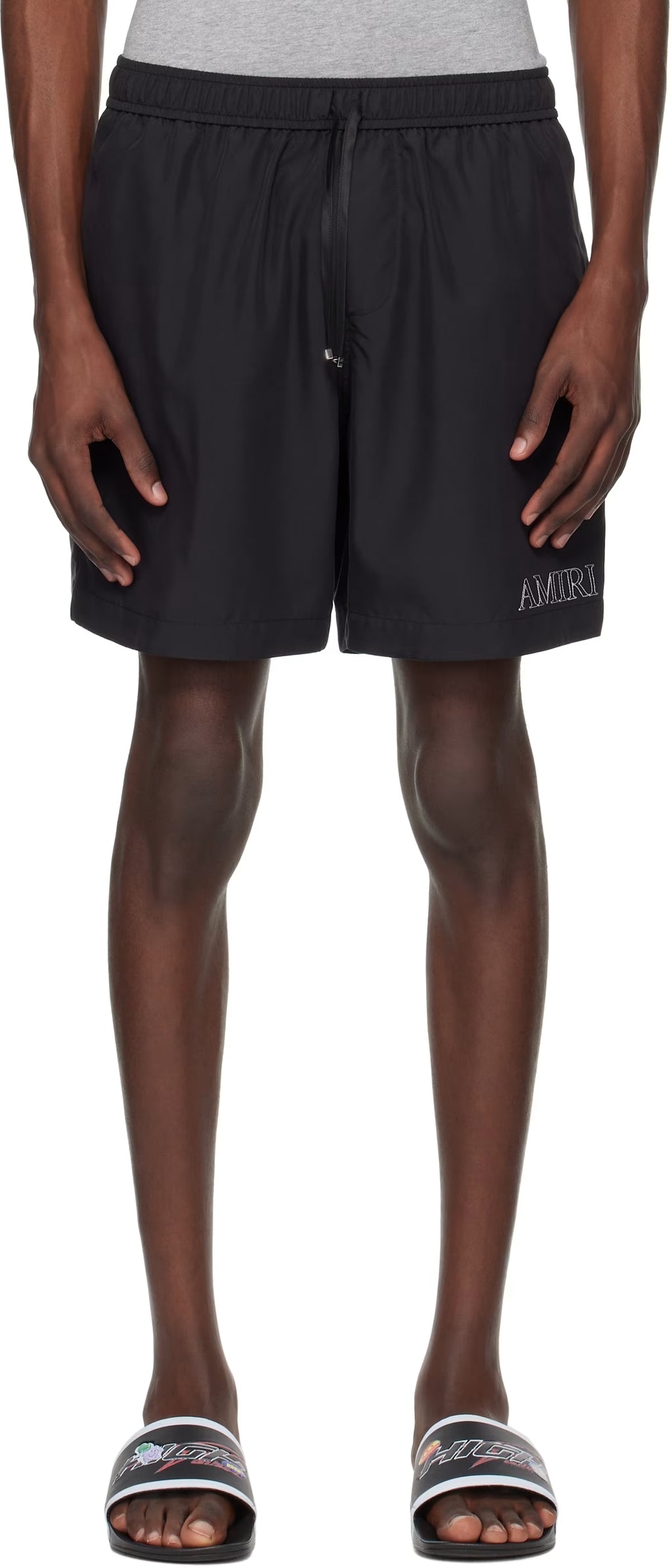 Black 'MA' Outline Shorts