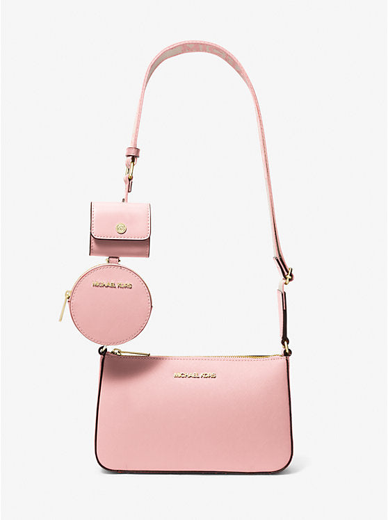 Jet Set Saffiano Leather Crossbody Bag with Case for Apple Airpods Pro