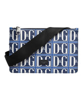 Blue White Leather Crossbody Bag