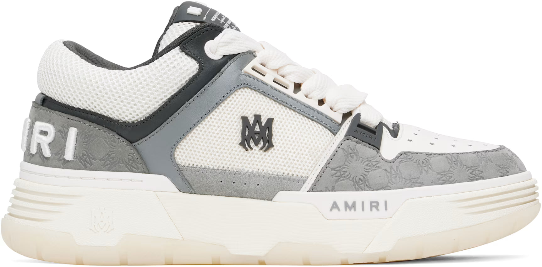 White & Gray MA Quad Debossed Nubuck MA-1 Sneakers