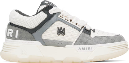 White & Gray MA Quad Debossed Nubuck MA-1 Sneakers