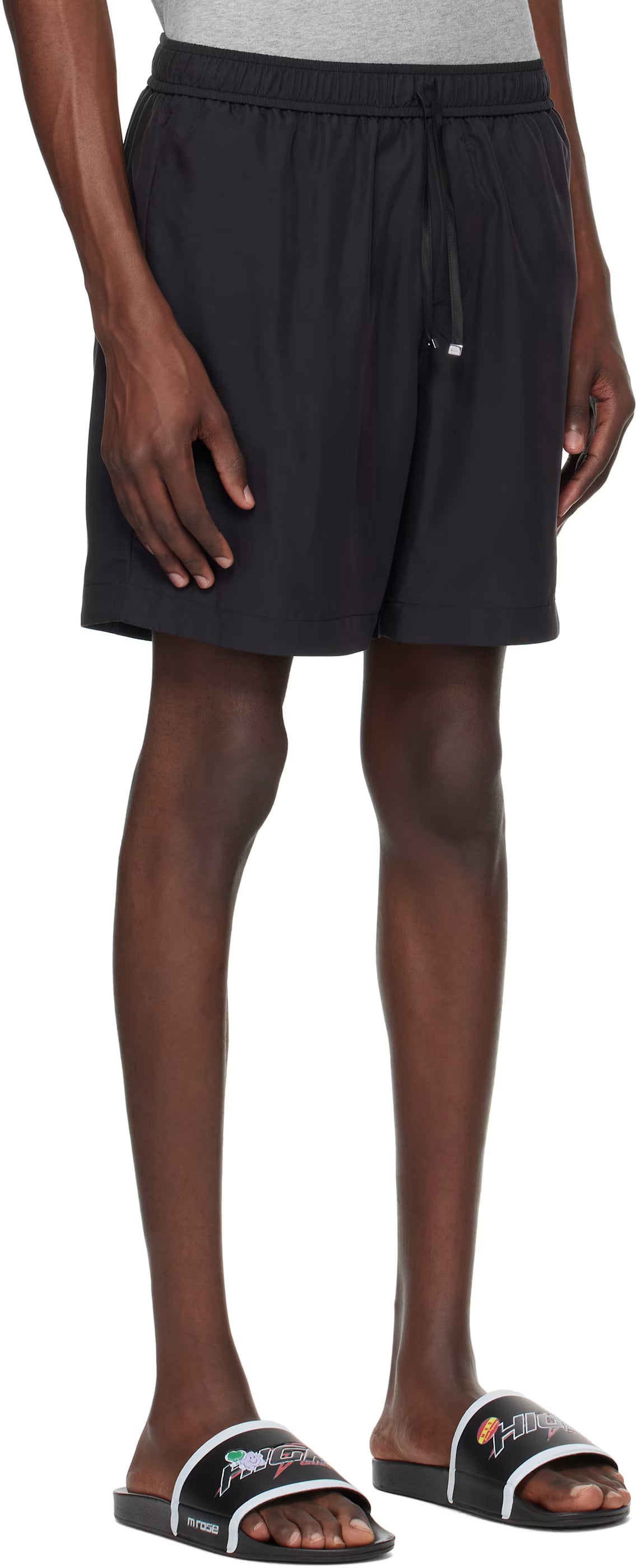 Black 'MA' Outline Shorts