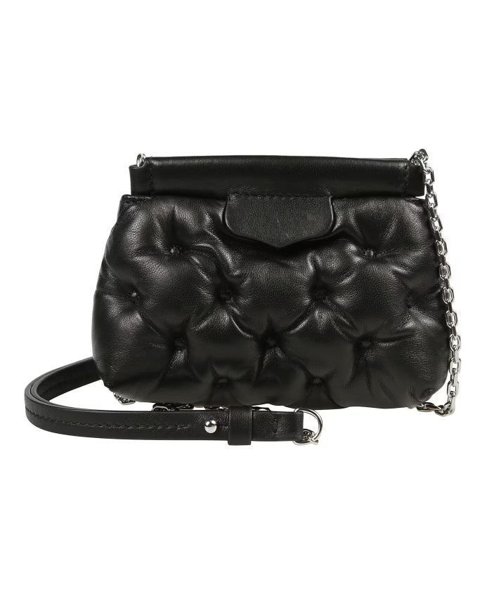 Quilted Embroidered Leather Shoulder Bag