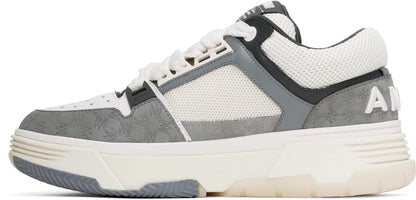 White & Gray MA Quad Debossed Nubuck MA-1 Sneakers