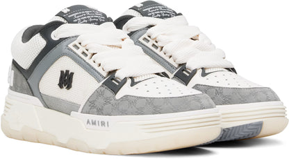 White & Gray MA Quad Debossed Nubuck MA-1 Sneakers