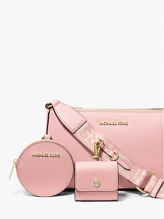 Jet Set Saffiano Leather Crossbody Bag with Case for Apple Airpods Pro