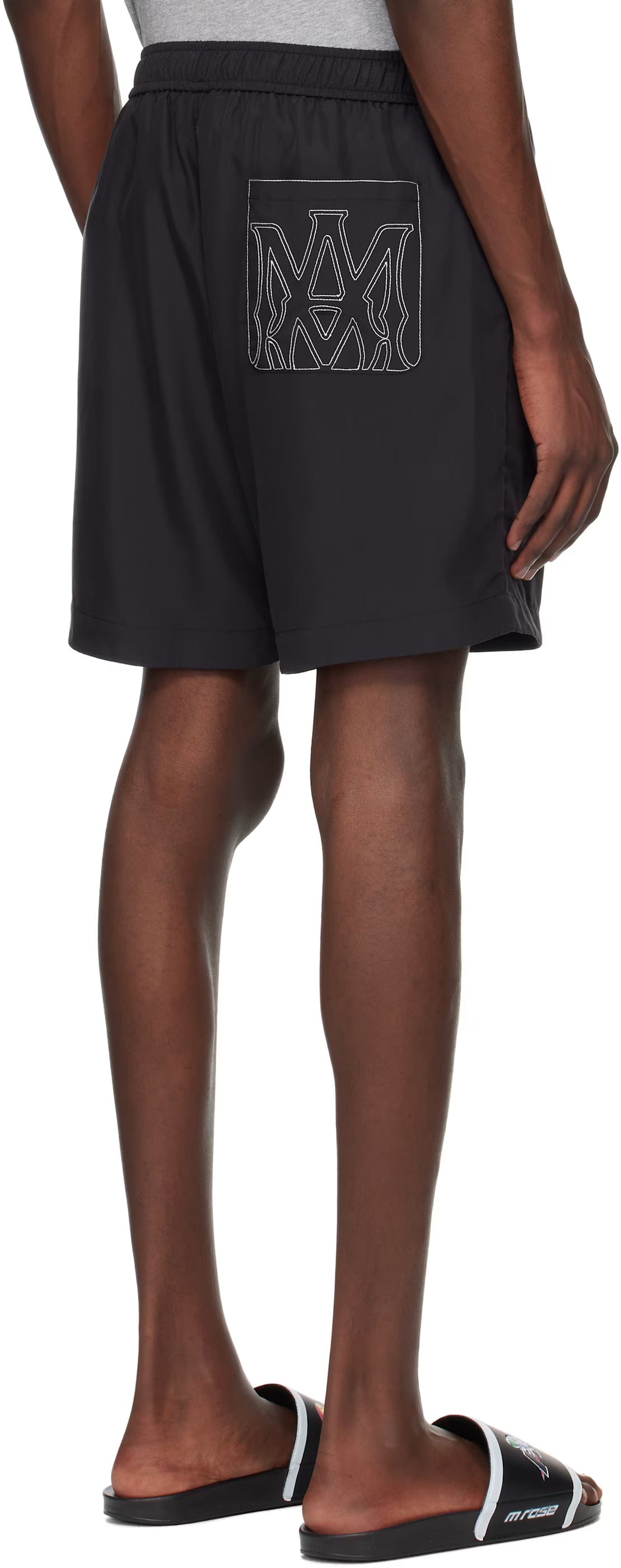 Black 'MA' Outline Shorts