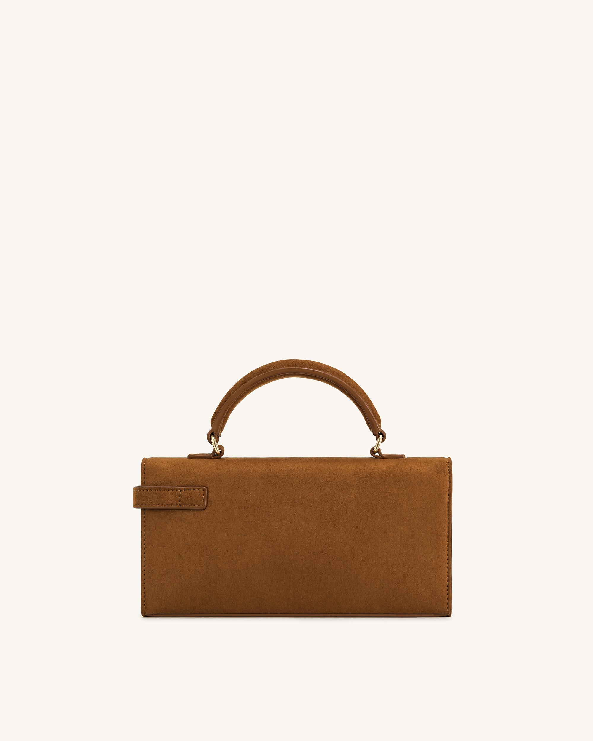 Keyla Faux Suede Top Handle Bag - Brown