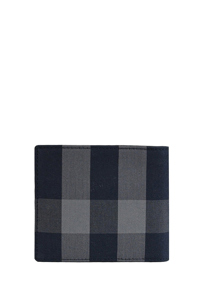 Burberry Checkered Bifold Wallet in Navy