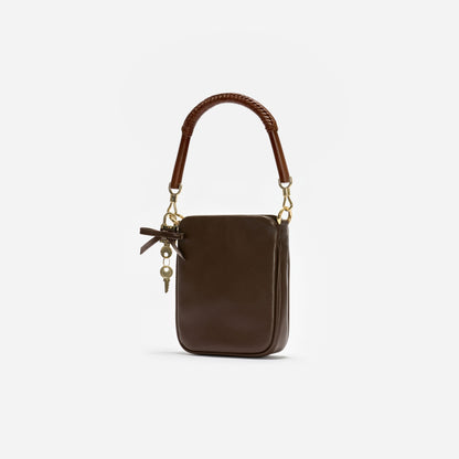 Brown Leather Mini Tote Bag