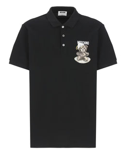 Moschino Black Polo Shirt with Teddy Bear Logo