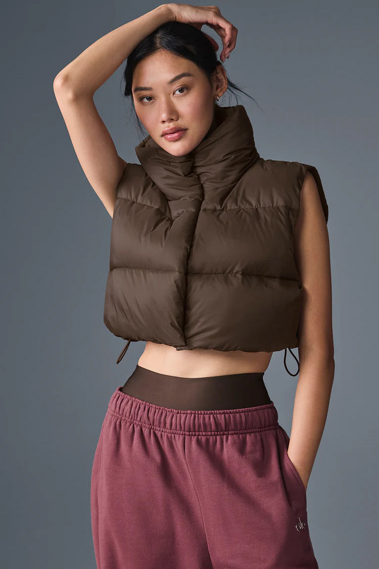 Cropped Gold Rush Puffer Vest