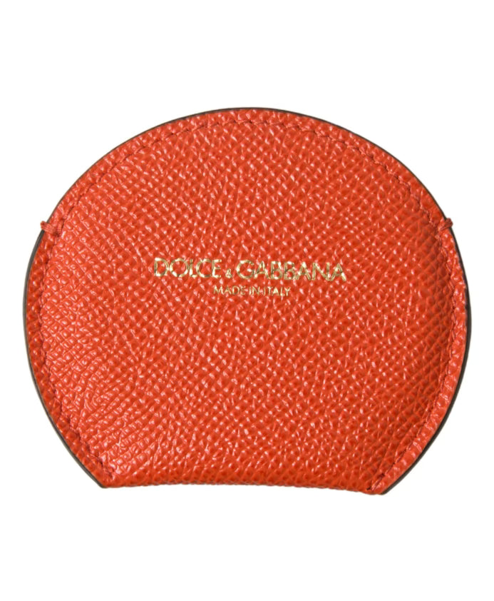 Orange Leather Hand Mirror Holder