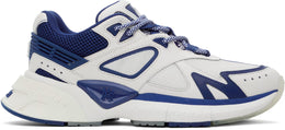 White & Blue 'MA' Runner Sneakers