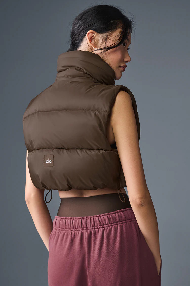 Cropped Gold Rush Puffer Vest