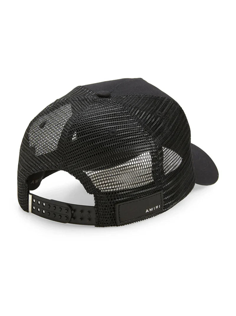 AMIRI RECORDS WOLF LOGO TRUCKER CAP BLACK