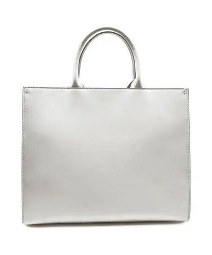 Luxury White Structured DG Logo Medium Tote Bag
