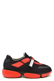 Prada Red & Black Neoprene Sneakers