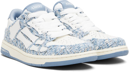 Blue Bouclé Skel Top Low Sneakers