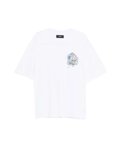 Amiri White Graphic Print Crew Neck T-shirt