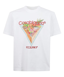 Casablanca Cotton T-shirt with print and logo