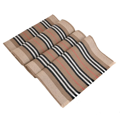 BURBERRYClassic striped double-sided printed wool long scarf