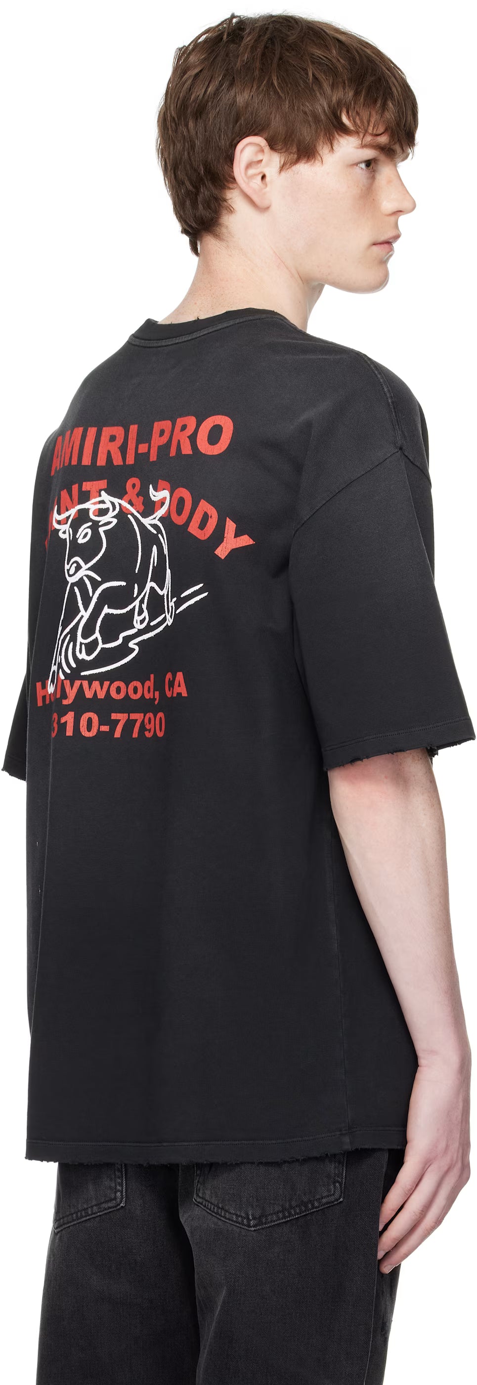 Black 'AMIRI' Bull Oversized T-shirt