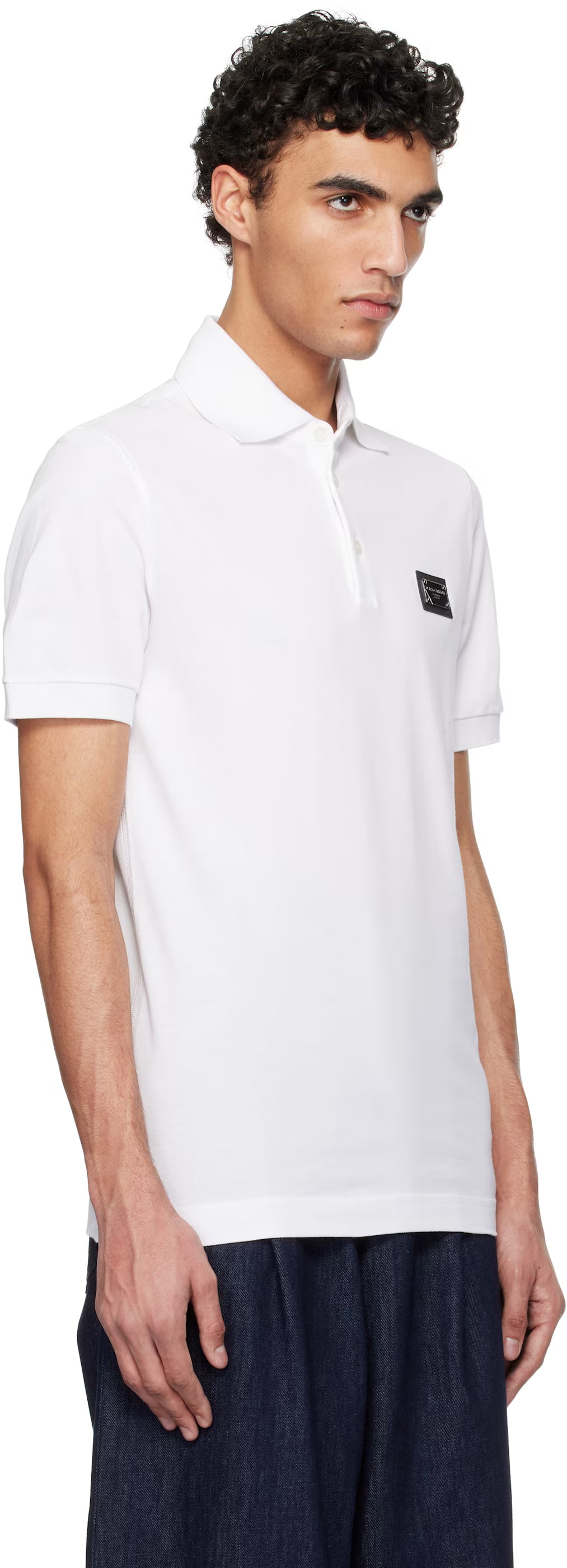 Dolce&Gabbana White Cotton Piqué Polo