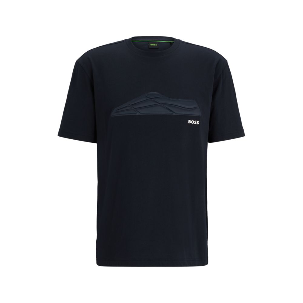 Hugo Boss cotton-jersey regular-fit t-shirt with tonal artwork - Size: S T-Shirts | Shop From The Mirage