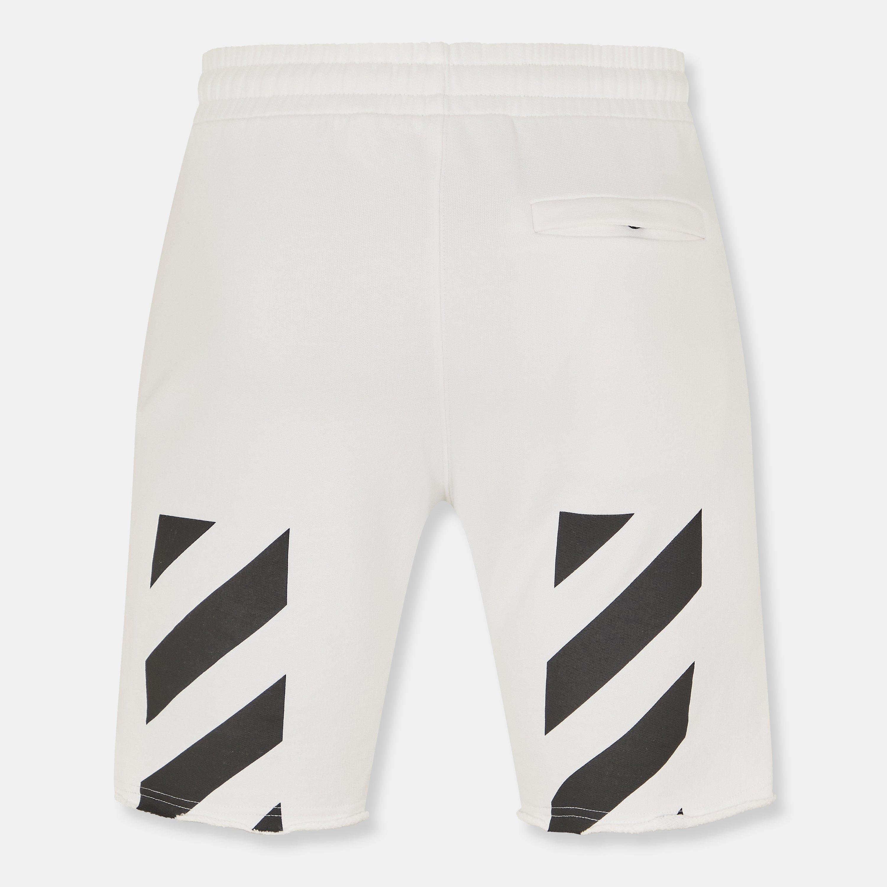 Diag Cotton Arrow Motif Fleece Jogger Shorts