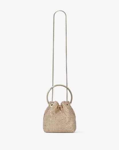 Bon Bon Crystal Embroidered Satin Mini Bag