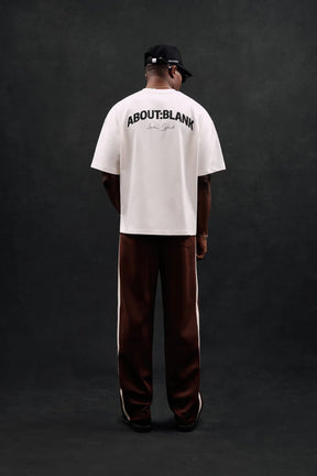 Arched logo t-shirt - oat/black