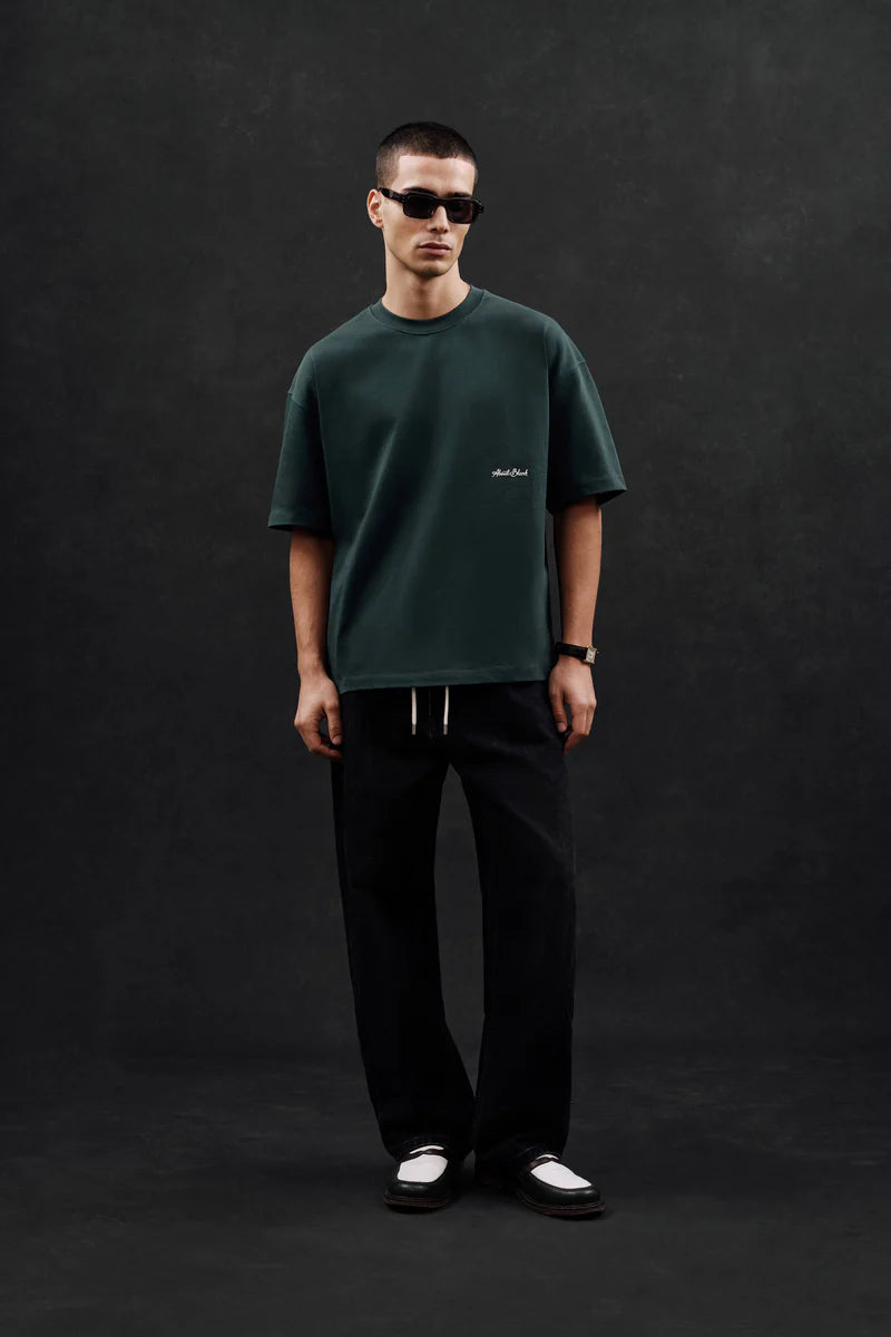Banner t-shirt - epsom green/ecru