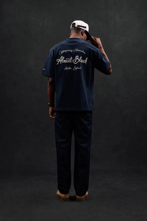 Chainstitch t-shirt - navy/ecru