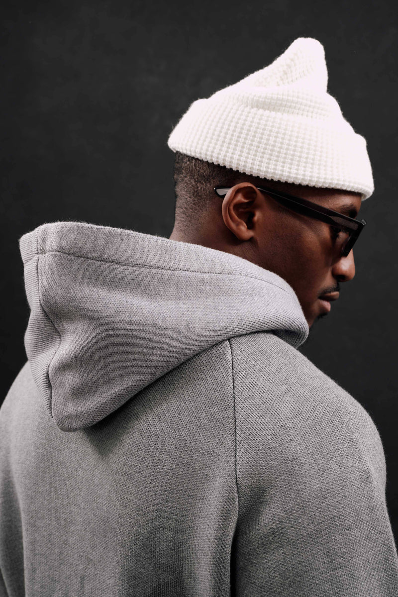 Heavyweight knitted hoodie
