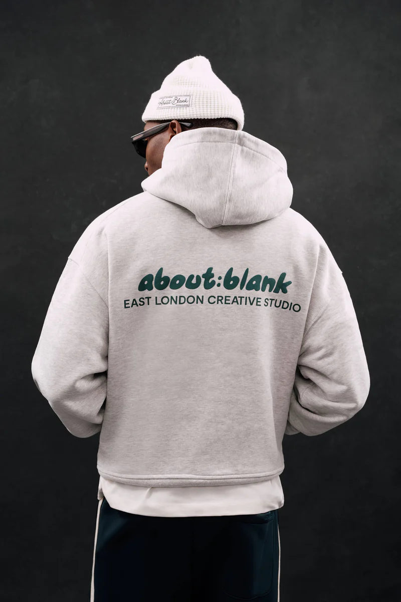 Zev zip hoodie - grey marl/epsom green