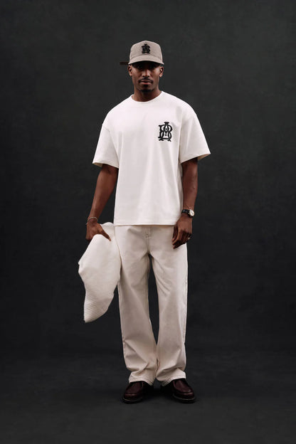 Monogram t-shirt - oat/black