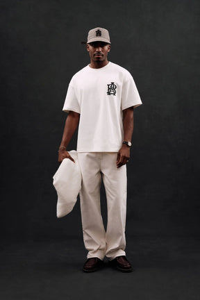 Monogram t-shirt - oat/black