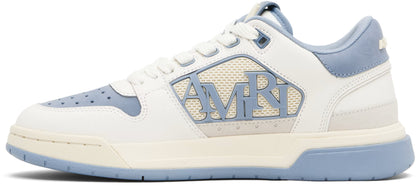 White & Blue Classic Low Sneakers