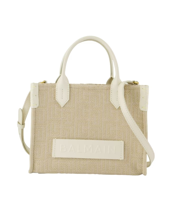 Embroidered Leather Shopper Bag - Neutral