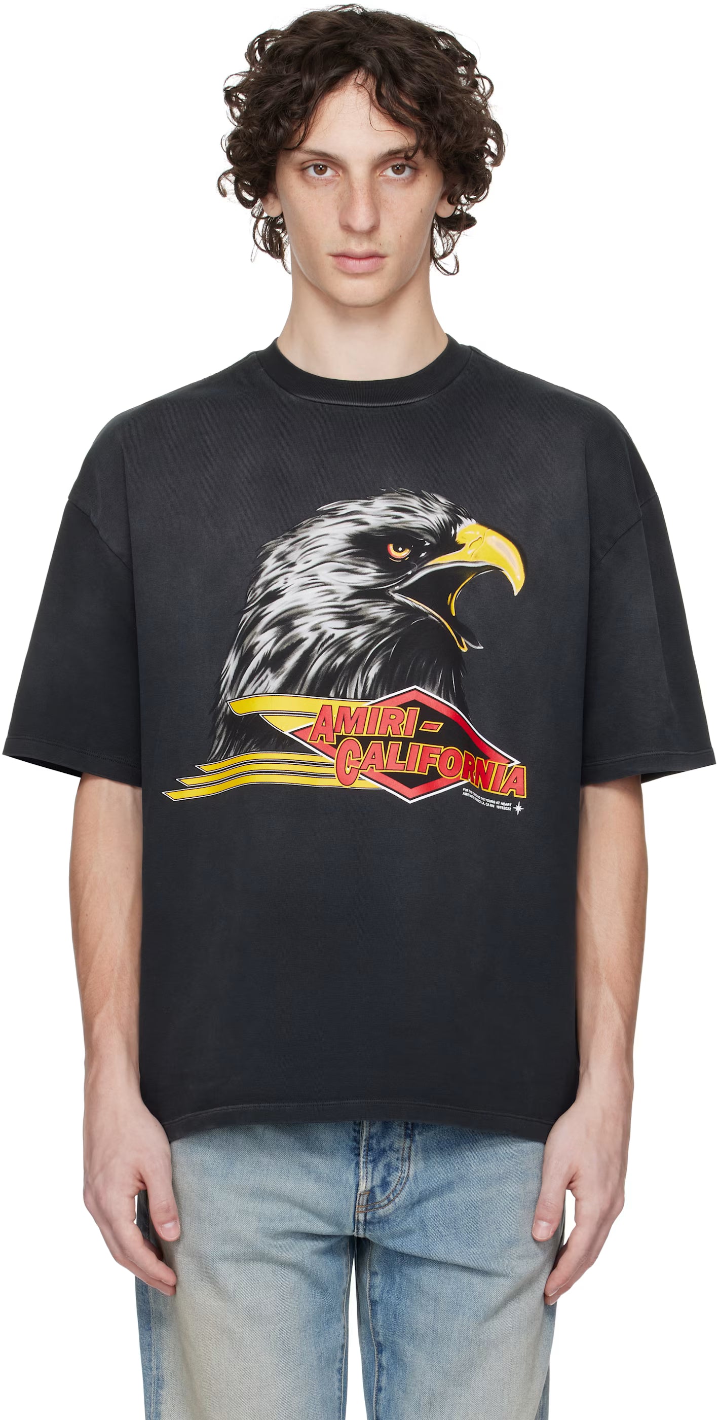 Black 'Amiri Eagle' Oversized T-shirt