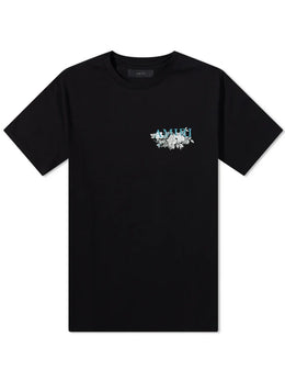 AMIRI FLORAL LOGO TEE BLACK