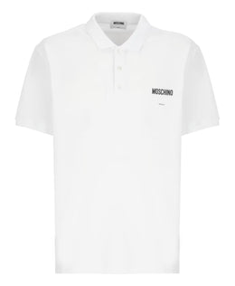 Moschino White Polo Shirt with Logo